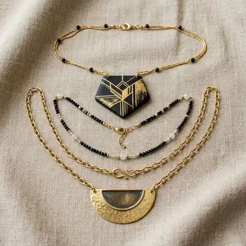 chain pendent set — handmade eco friendly gift by Achichiz, Lucknow