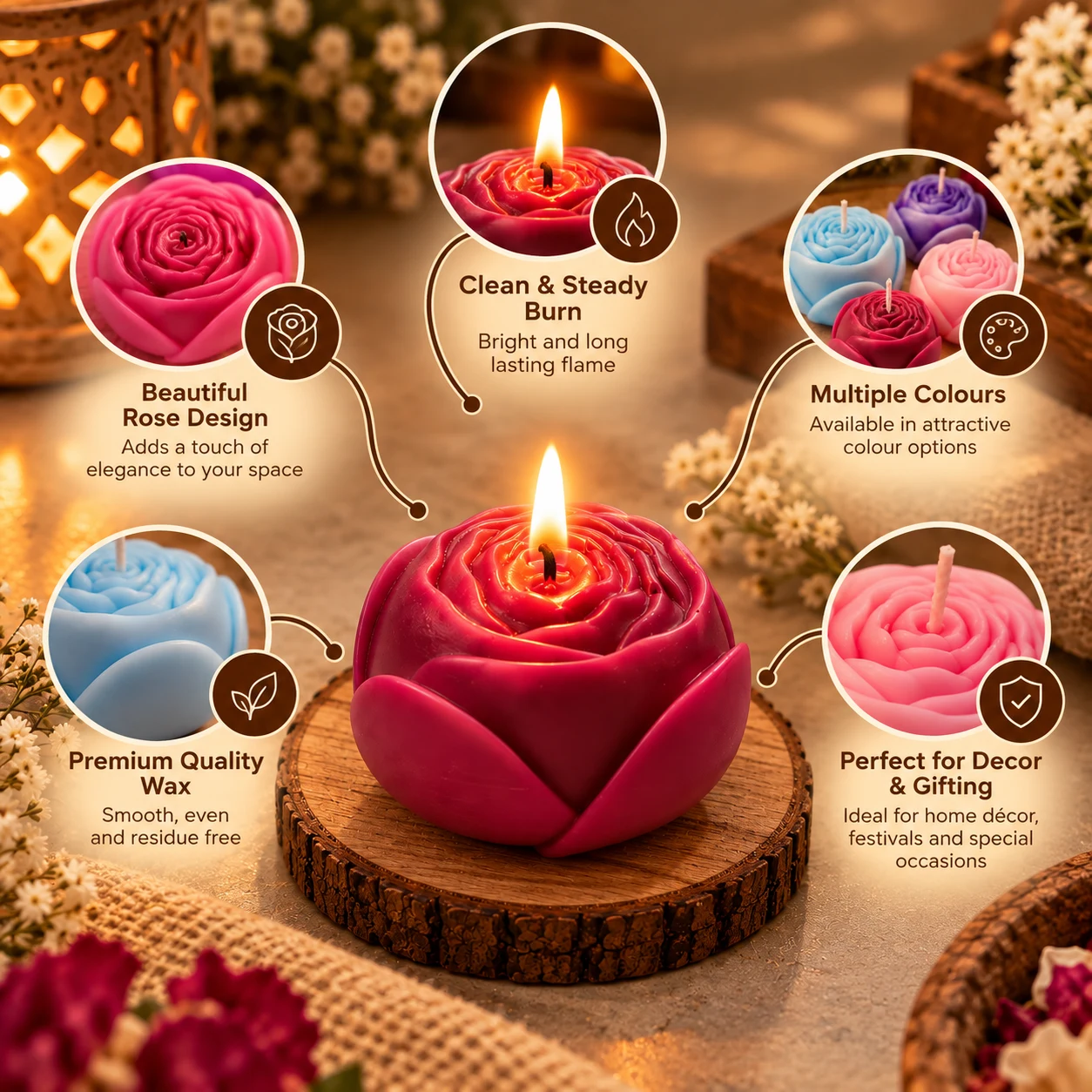 ROSE CANDLE view 3