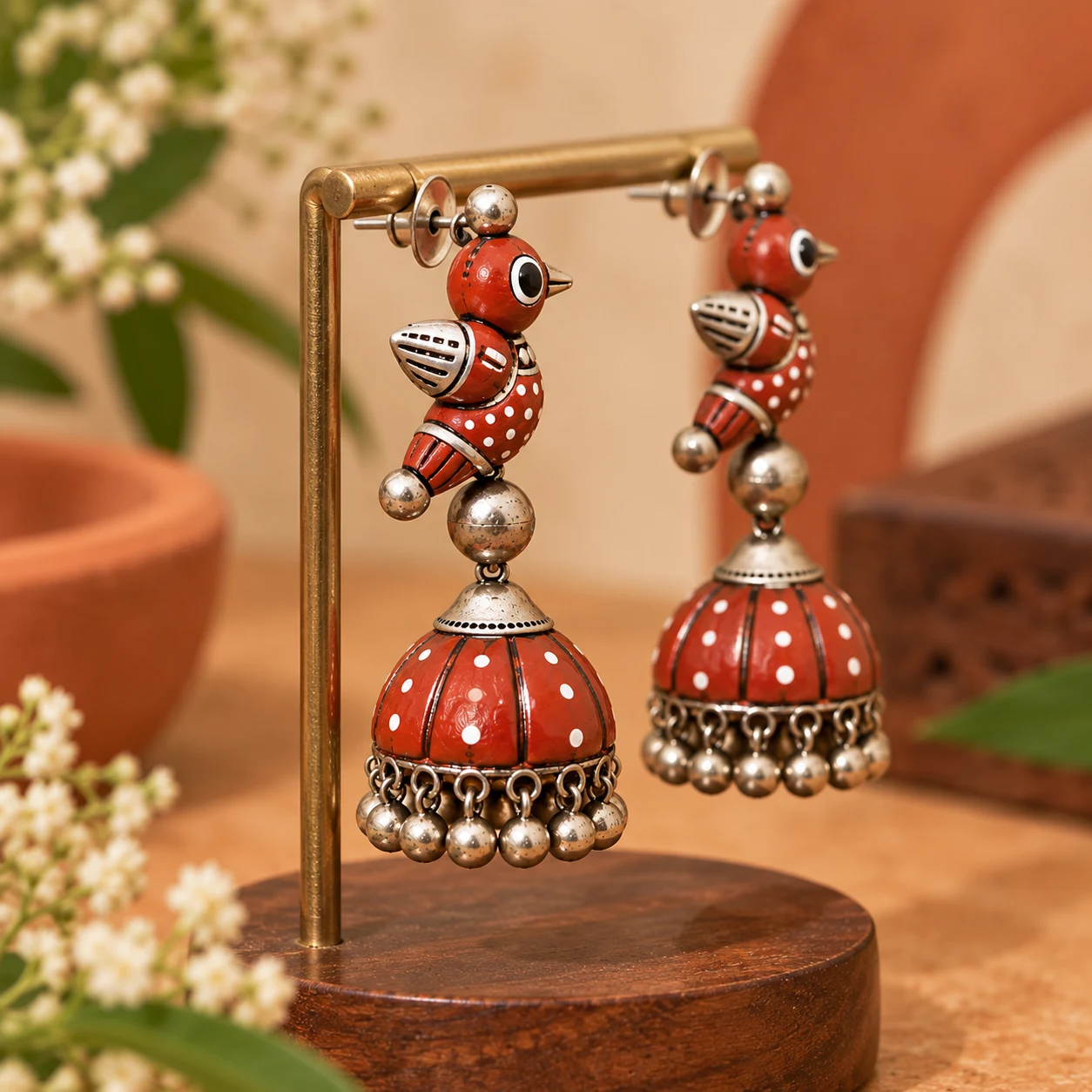 Bird shaped jhumka view 4