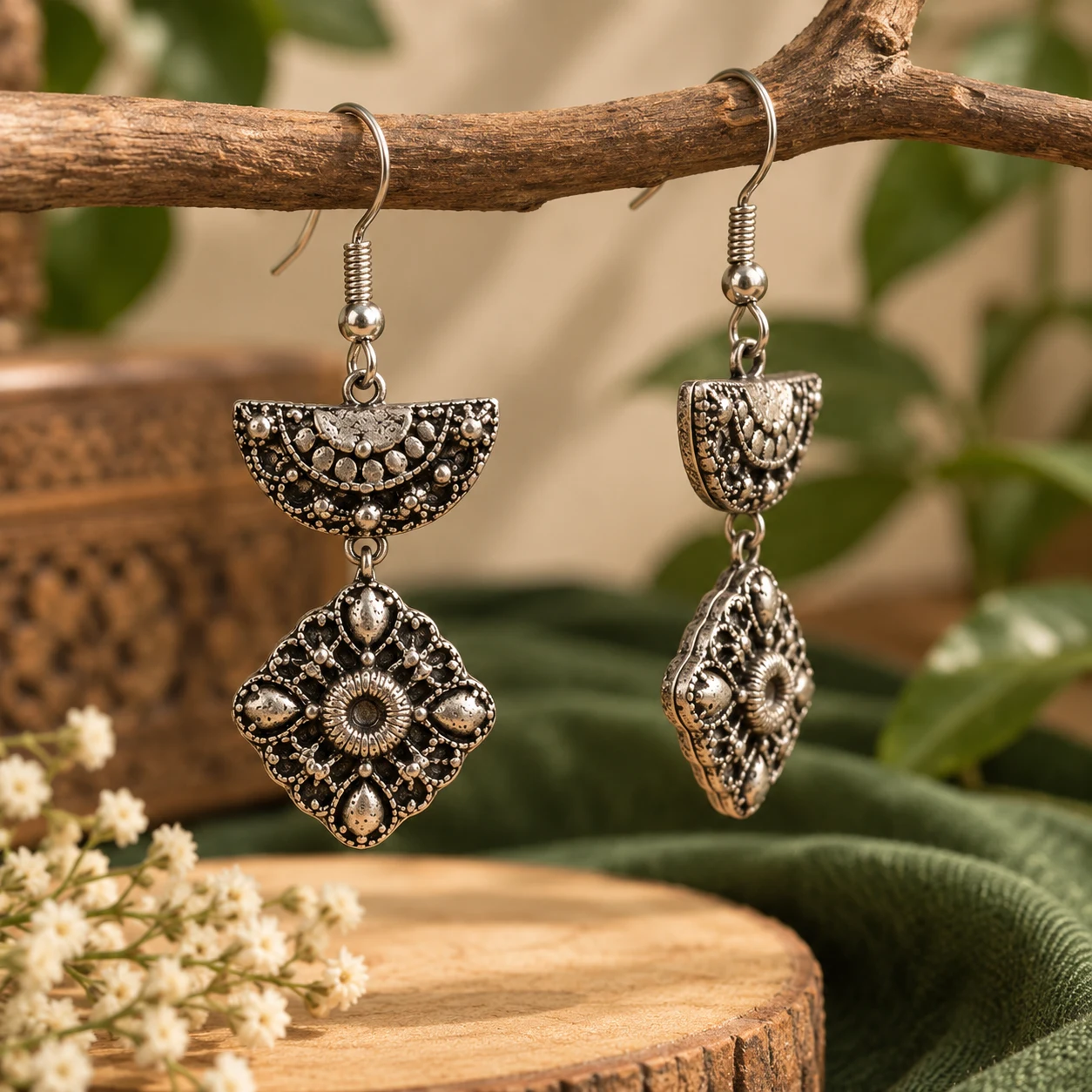 Silver danglers view 2