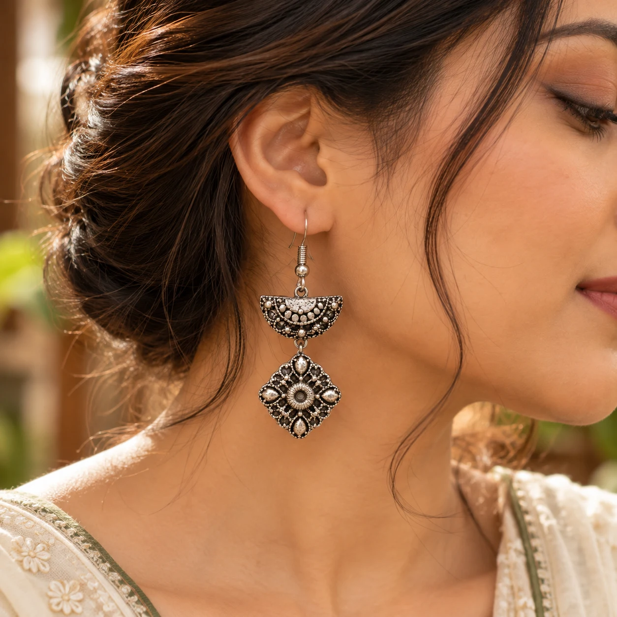 Silver danglers view 3
