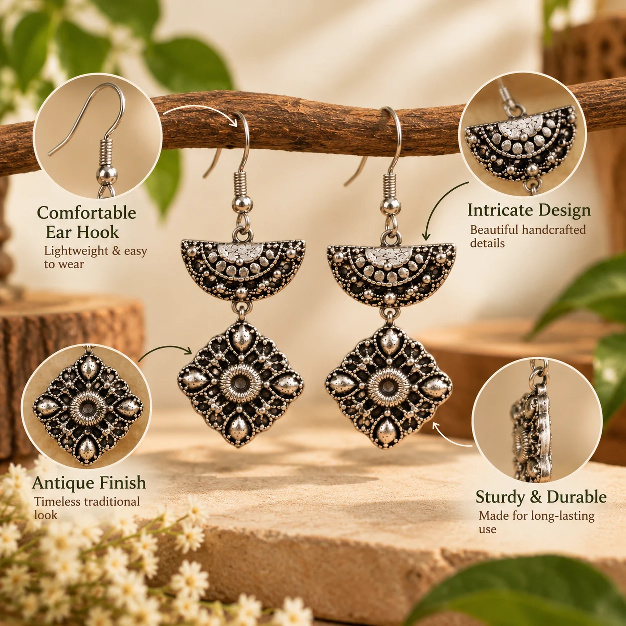 Silver danglers view 4