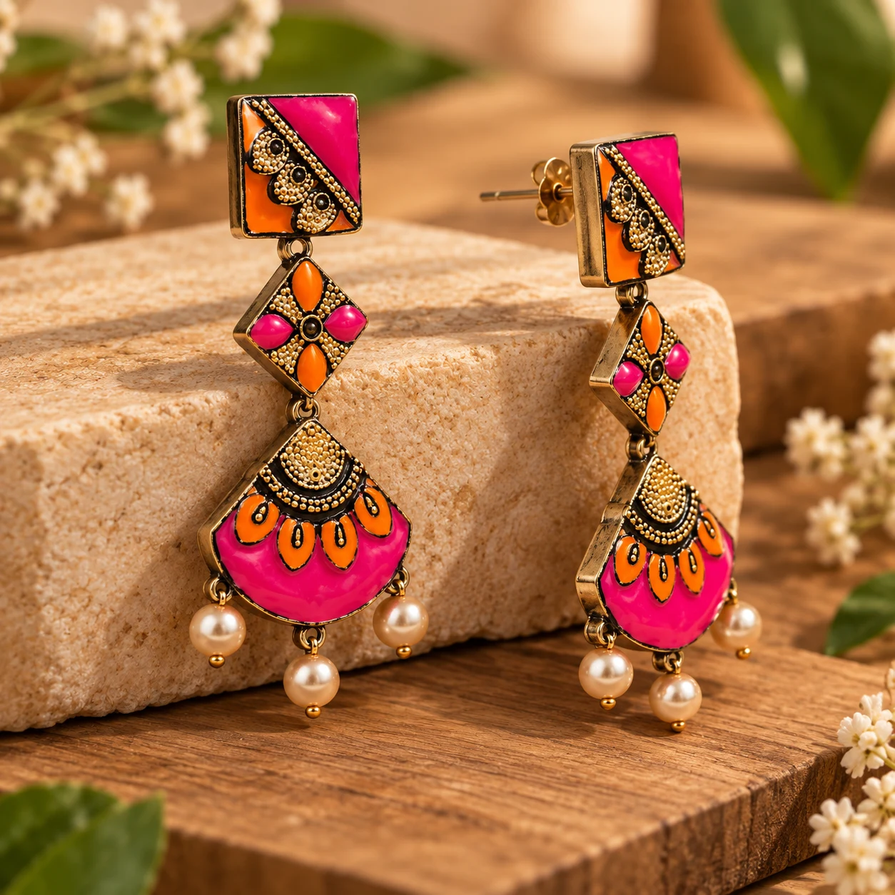 Pink danglers view 2