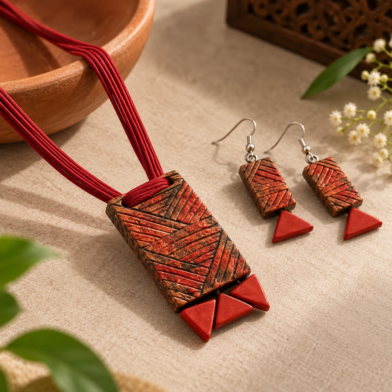 Red rectangle pendent view 2