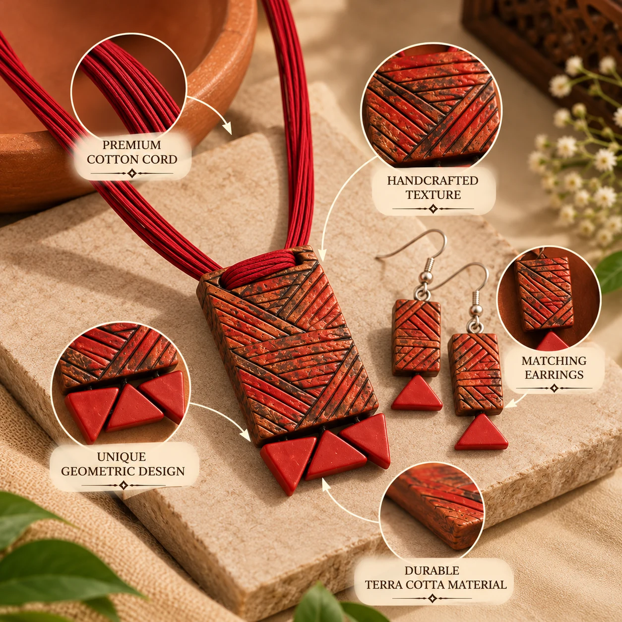 Red rectangle pendent view 4